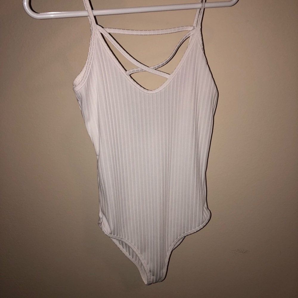 White ribbed body suit